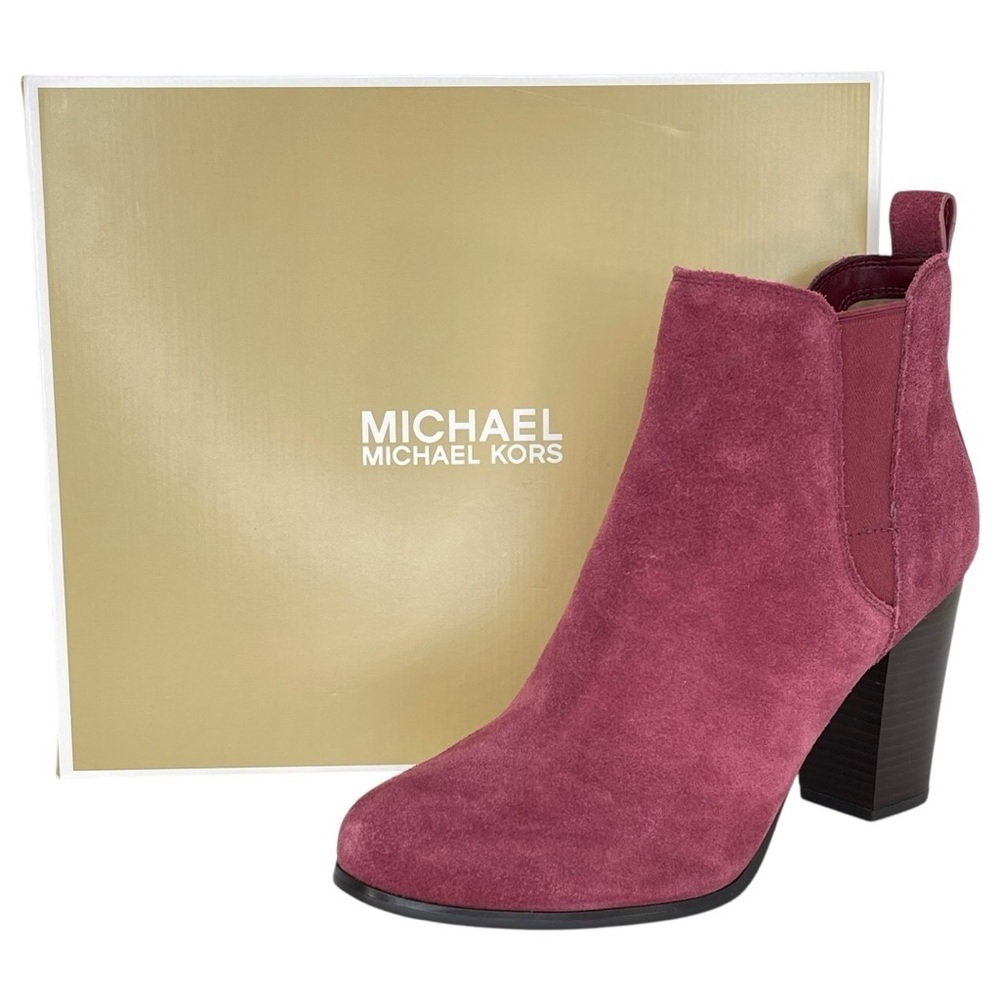 Michael Kors Evaline Mulberry Suede Leather Womens Ankle Boots Size 9.5M - Picture 12 of 12